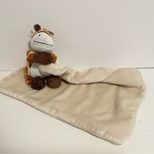 Bobo Buddies Giraffe Baby Lovey Blankie 11" Tan Holding Blanket Soft Cuddle Toy